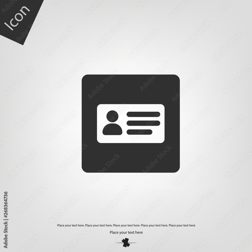 Identification card icon. Vector illustration Identification card icon. Vector illustration