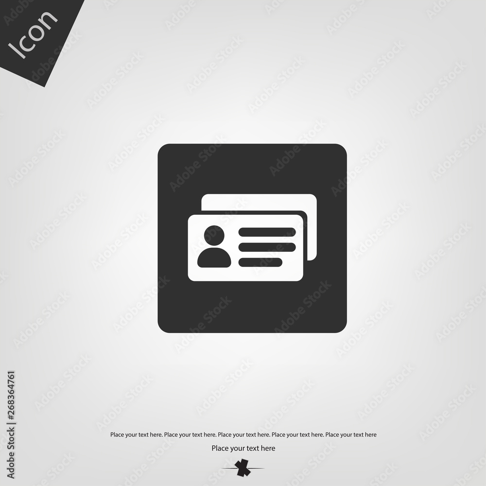 Identification card icon. Vector illustration Identification card icon. Vector illustration