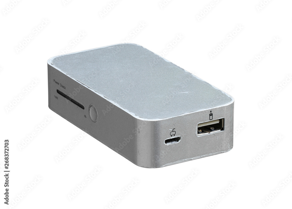 Power bank for smart phone (with clipping path) isolated on white background Power bank for smart phone (with clipping path) isolated on white background