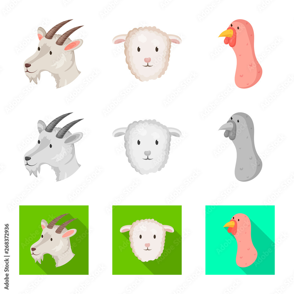 Fototapeta premium Isolated object of agriculture and breeding symbol. Set of agriculture and organic vector icon for stock.