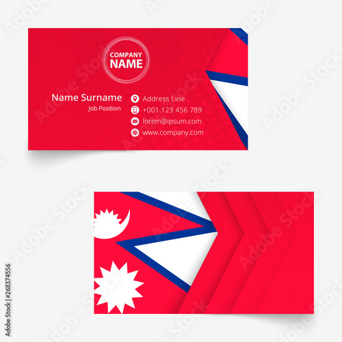 Nepal Flag Business Card, standard size (90x50 mm) business card template.