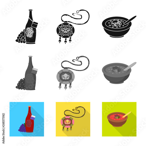 Vector illustration of culture and sightseeing symbol. Collection of culture and originality stock symbol for web.