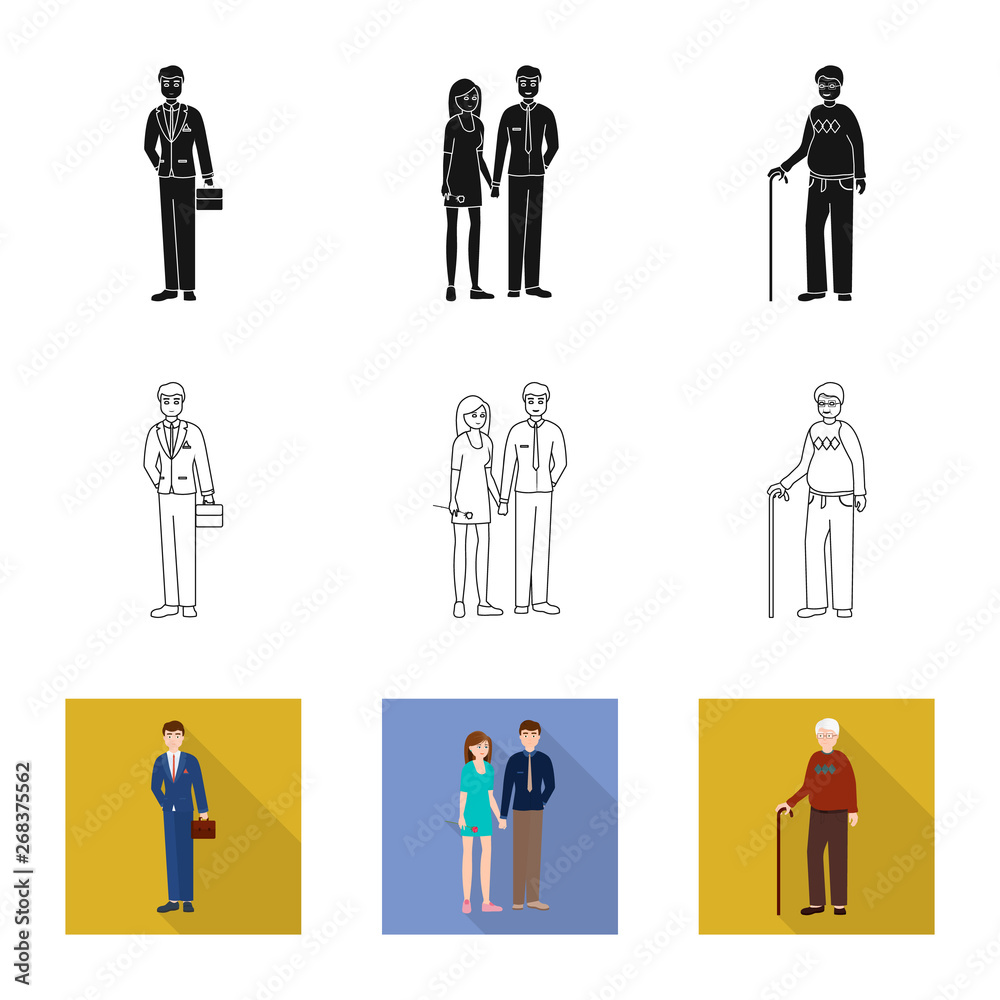 Vector design of character and avatar symbol. Collection of character and portrait vector icon for stock. Vector design of character and avatar symbol. Collection of character and portrait vector icon for stock.
