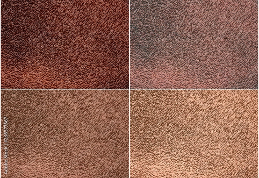 Fototapeta premium The texture of genuine leather. Impeccable and stylish background. Beautiful stylish background. Natural skin texture close up. Brown background. The structure of the leather material brown shades.
