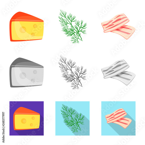 Isolated object of taste and product logo. Collection of taste and cooking stock symbol for web.