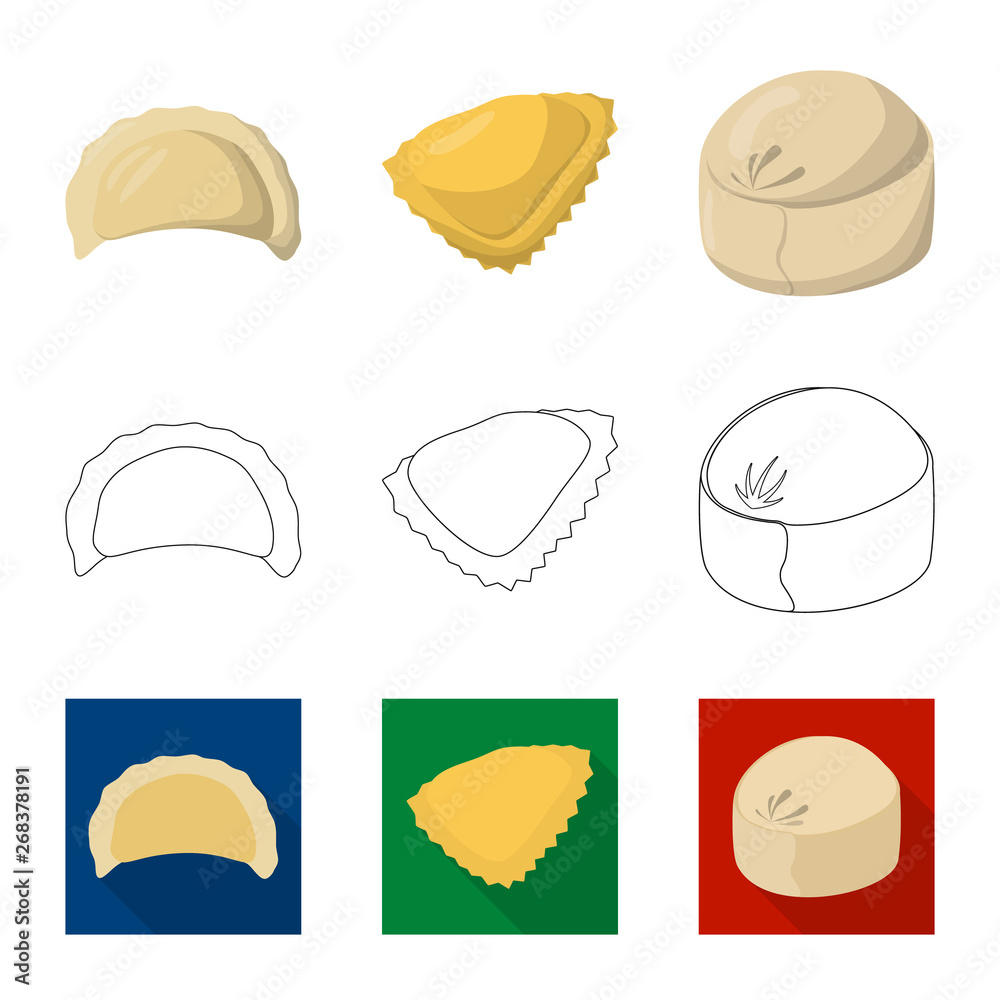 Vector design of products and cooking logo. Set of products and appetizer stock vector illustration. Vector design of products and cooking logo. Set of products and appetizer stock vector illustration.