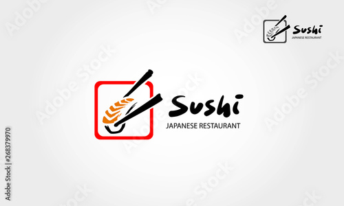 Sushi Japanese Restaurant. Creative vector logo template.