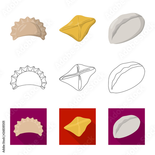 Isolated object of products  and cooking symbol. Collection of products  and appetizer stock symbol for web.