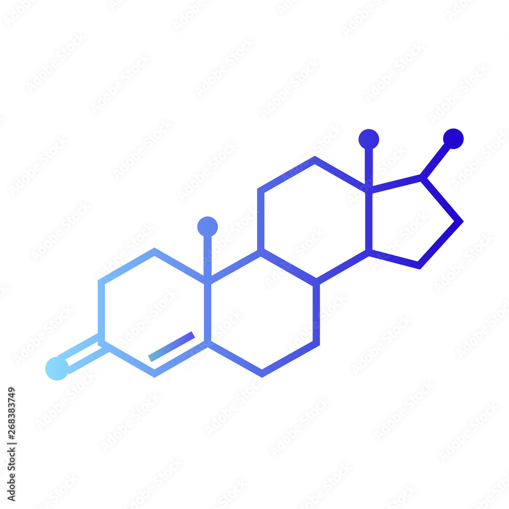 Testosterone vector icon on white background