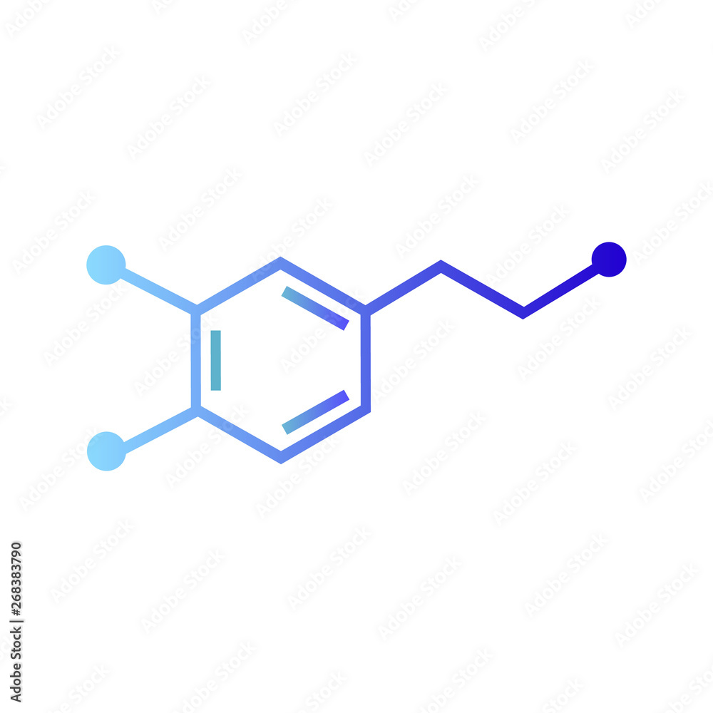 Dopamine vector icon on white background Dopamine vector icon on white background