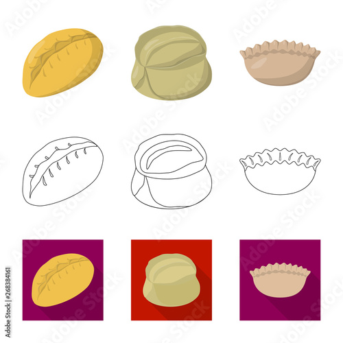 Vector design of products  and cooking sign. Collection of products  and appetizer vector icon for stock.