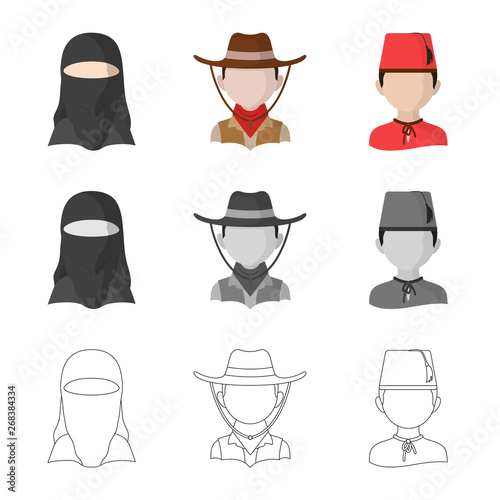 Vector design of imitator and resident sign. Collection of imitator and culture stock symbol for web.