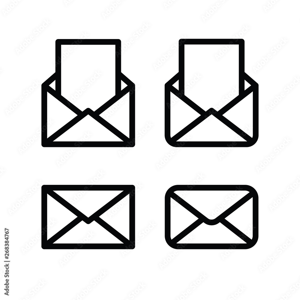 Mail linear icons, envelope e-mail symbol. Mail linear icons, envelope e-mail symbol.