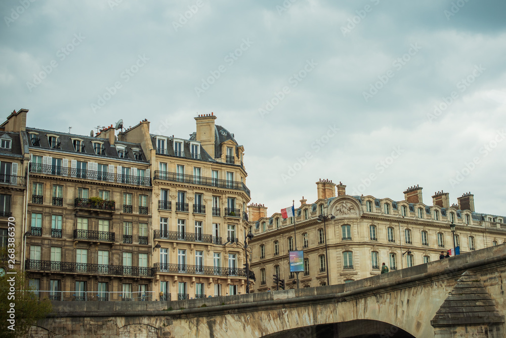 PARIS, FRANCE - MAY 12, 2019. Beautiful view of city streets, centre of city. Vacation in Paris