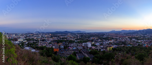 Phuket aerial panorama scenic view from Rang Hill Park during twilight © wirojsid