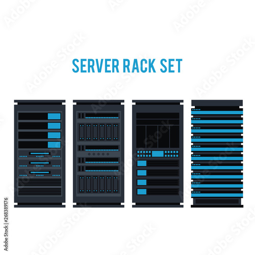 Vector server rack icon database storage design