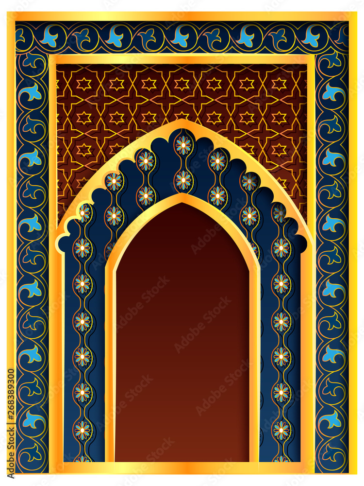 vector illustration of Ramadan Kareem Greetings for Ramadan background with Islamic Mosque