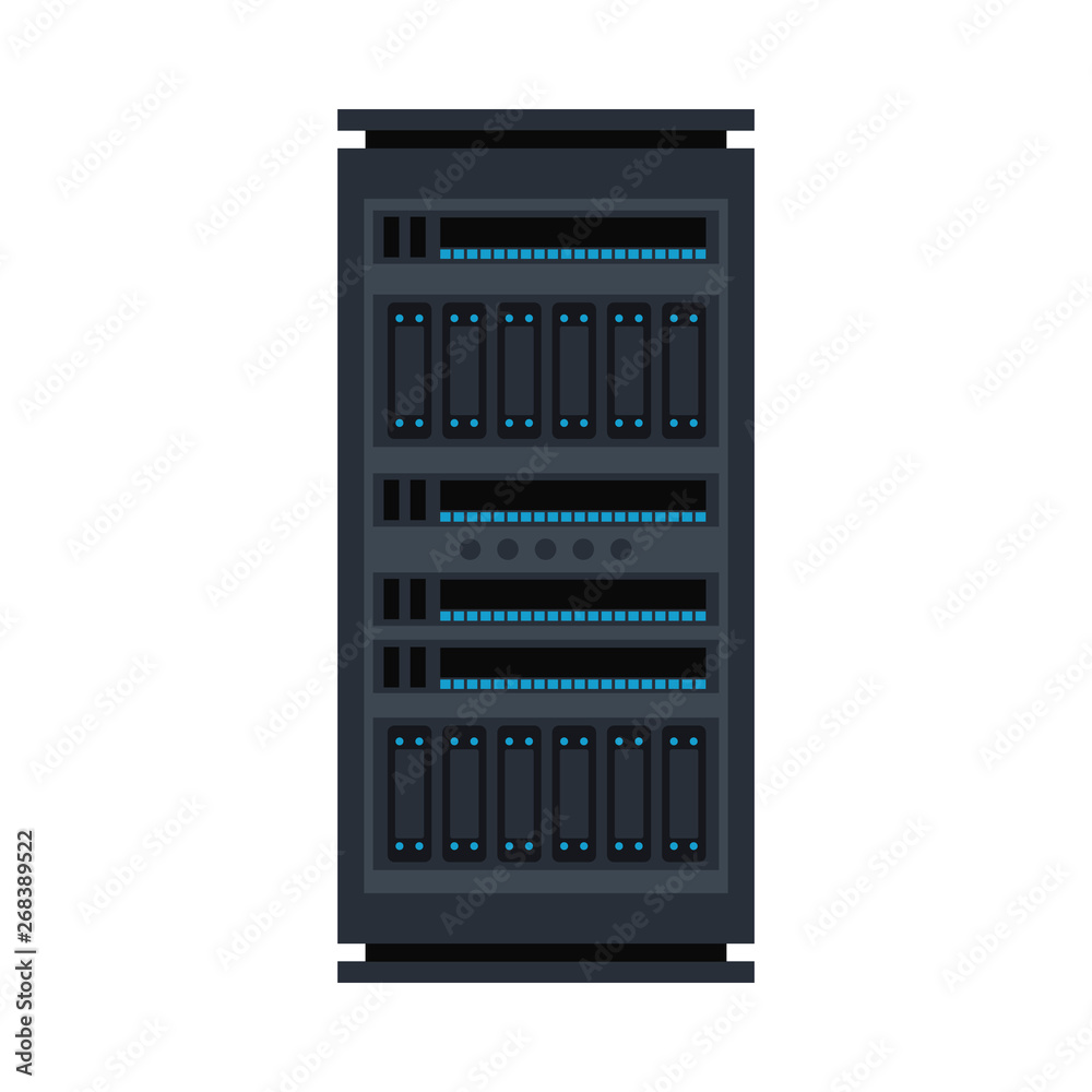 Vector server rack icon database storage design Vector server rack icon database storage design