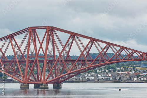 The Forth Rail Bridge, Scotland, connecting South Queensferry (Edinburgh) with North Queensferry (Fife).