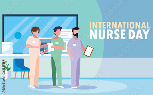 international nurse day with group of professionals