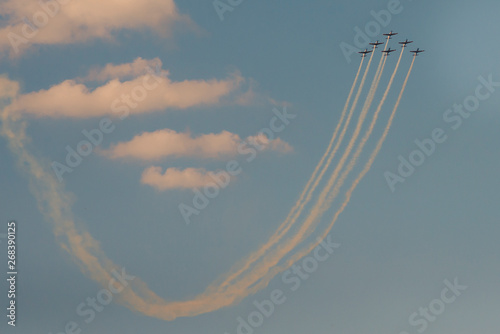The Brazilian Smoke Squadron fly during apresentation in Alfenas/MG photo