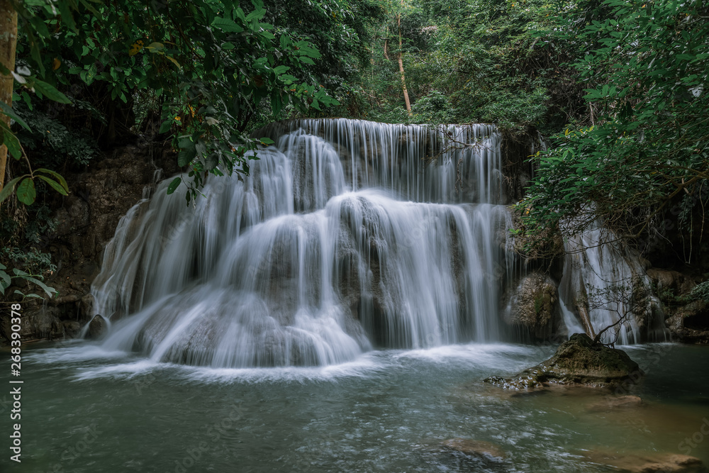 Huai Mae Khamin Waterfall tier 3, Khuean Srinagarindra National Park, Kanchanaburi, Thailand