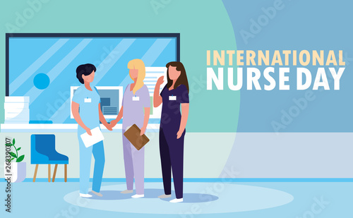 international nurse day group of professionals females