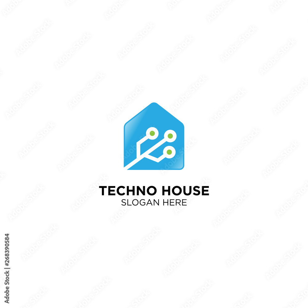 Techno House Logo Design Vector Techno House Logo Design Vector