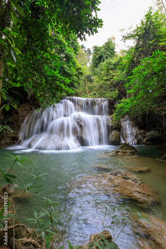 Huai Mae Khamin Waterfall tier 3, Khuean Srinagarindra National Park, Kanchanaburi, Thailand © wirojsid