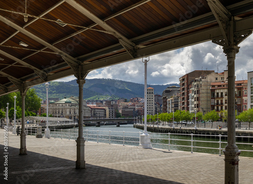 Vista de la ciudad de Bilbao en el pais vasco español y el rio nervion photo
