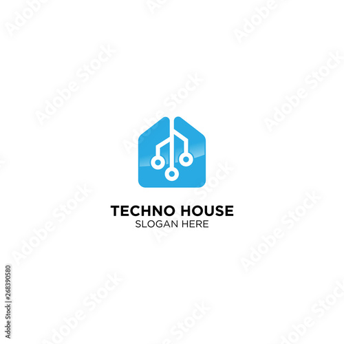 Techno House Logo Design Vector
