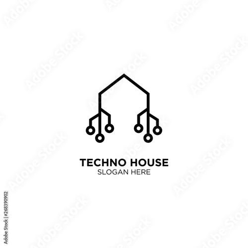 Techno House Logo Design Vector
