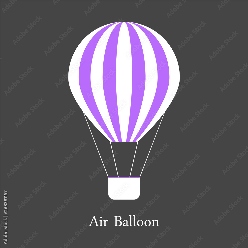 Fototapeta premium hot air baloon isolated on grey vector illustration eps10