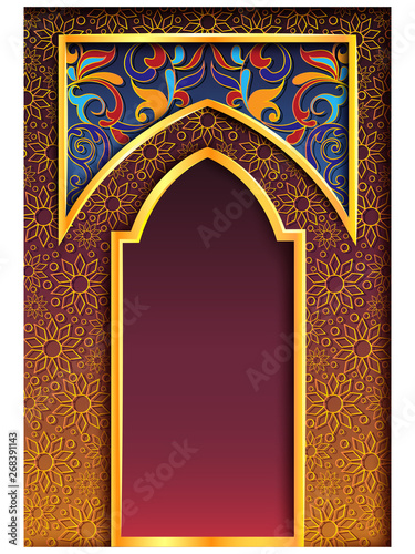 vector illustration of Ramadan Kareem Greetings for Ramadan background with Islamic Mosque