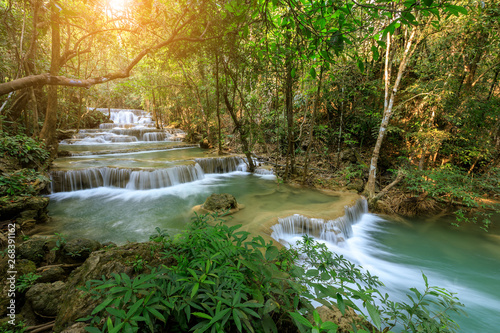 Huai Mae Khamin Waterfall tier 1  Khuean Srinagarindra National Park  Kanchanaburi  Thailand
