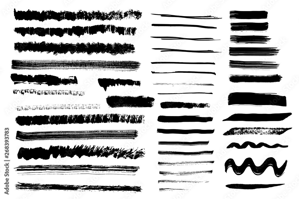 Black grungy paintbrush lines Black grungy paintbrush lines