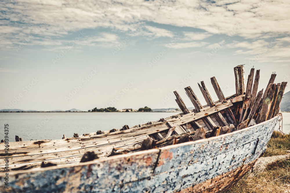 Abandoned old fishing boat