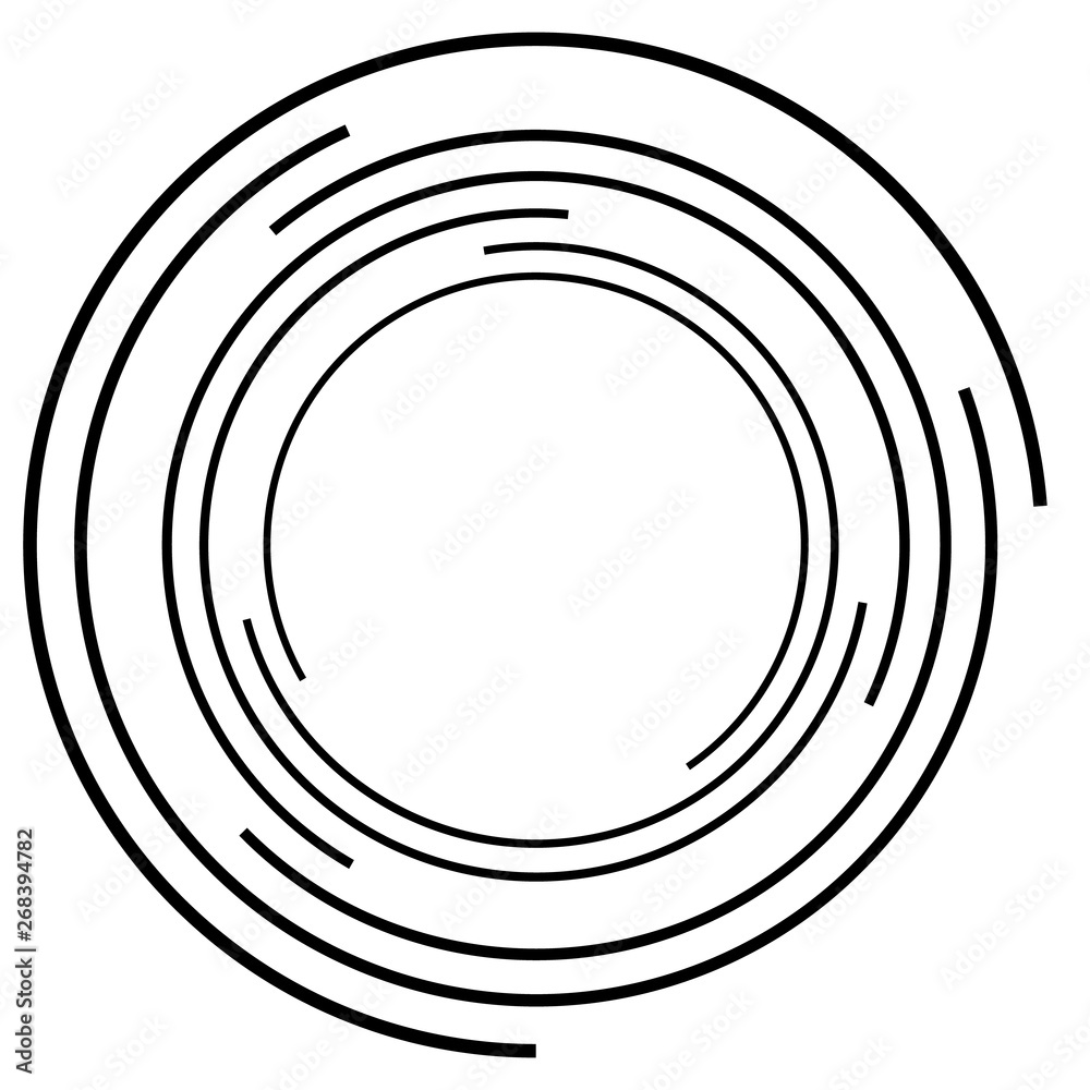 Concentric circle. Circular random lines