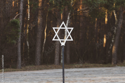Fotografie Jewish Star of David at the Museum of the Former German Nazi Kulmhof Death Camp