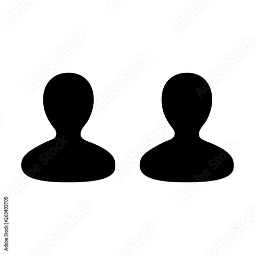 Meeting icon vector male group of persons symbol avatar for business team management in flat color glyph pictogram illustration