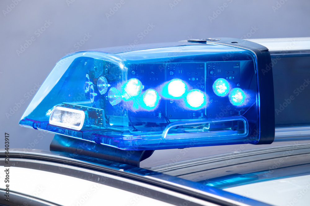 Polizei: Blaulicht / Leuchte Stock Photo