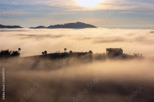Beautiful accommodation in the middle of the mist at Khao Kho, Phetchabun Province, Thailand.