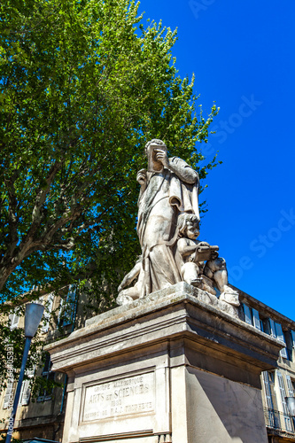 Statue of Arts et Sciences at Cours Mirabeau in Aix-en-Provence, France