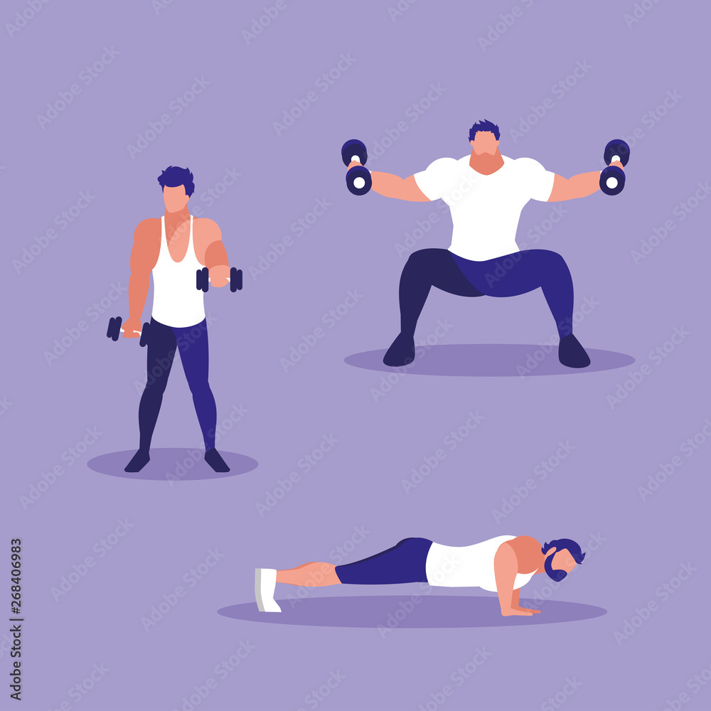 Fototapeta premium group of athletic men practicing sport