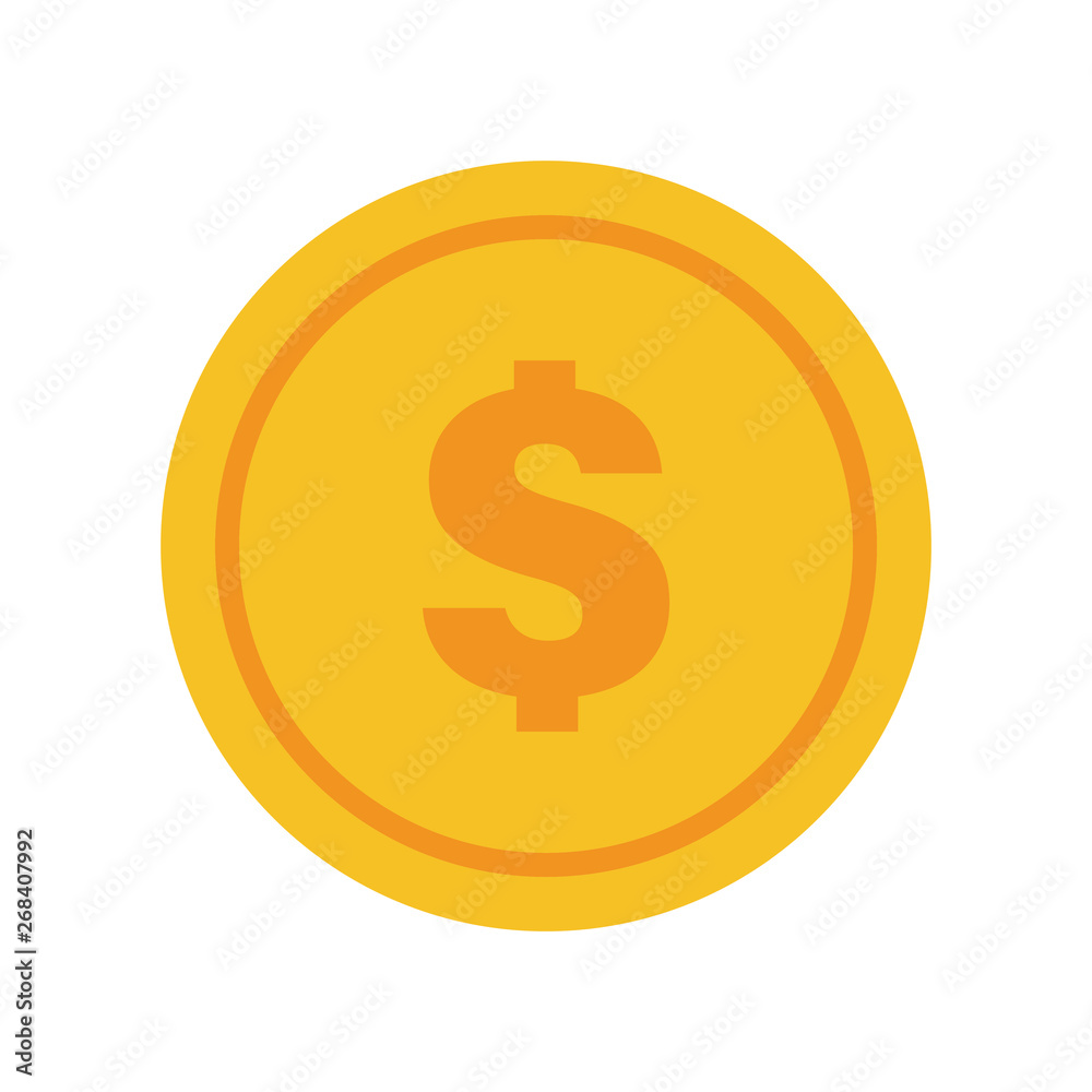 Coin vector icon, yellow gold money symbol. Flat vector illustration. Coin vector icon, yellow gold money symbol. Flat vector illustration.