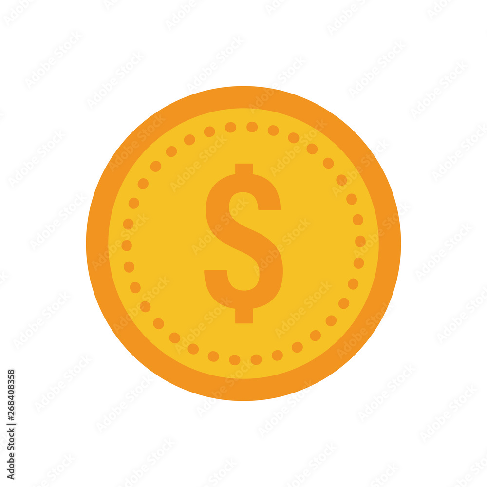 Coin vector icon, yellow gold money symbol. Flat vector illustration. Coin vector icon, yellow gold money symbol. Flat vector illustration.