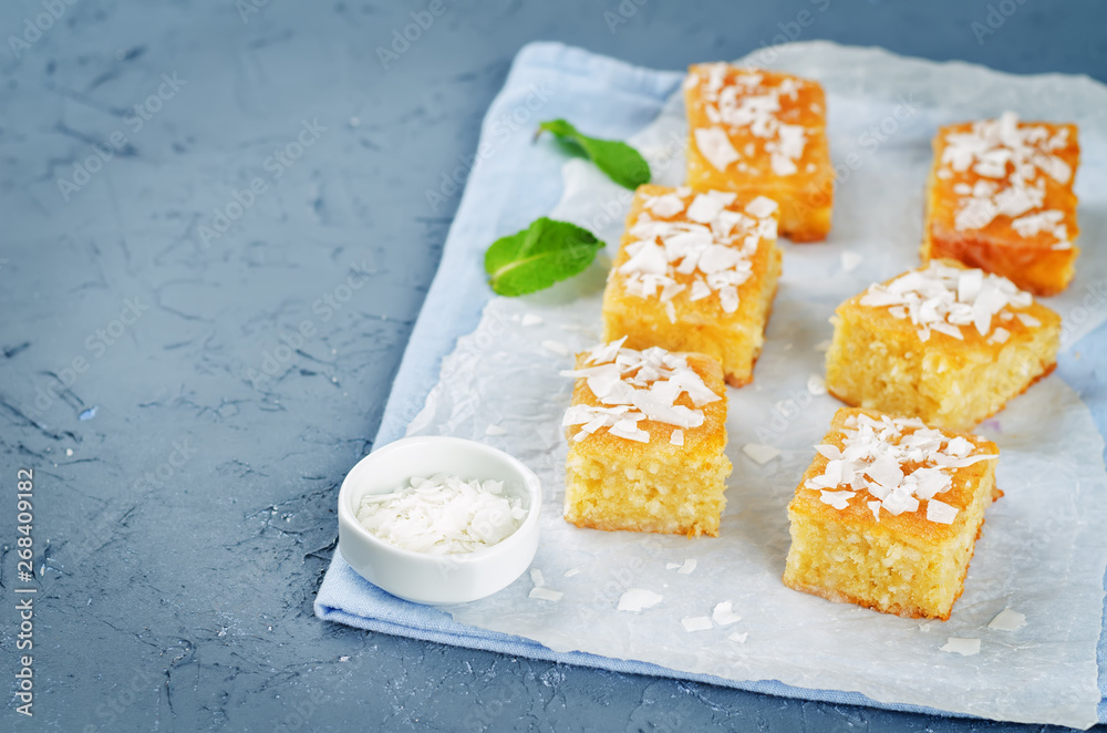 Coconut Breakfast Bars with fresh coconut sprinkles Coconut Breakfast Bars with fresh coconut sprinkles