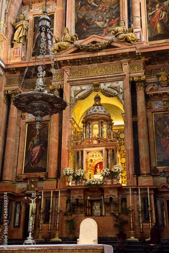 Main altar with tabernacle at the Cordoba Our Lady of the Assumption Cathedral Mosque