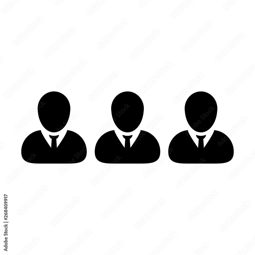 Management icon vector male group of persons symbol avatar for business team in flat color glyph pictogram illustration Management icon vector male group of persons symbol avatar for business team in flat color glyph pictogram illustration