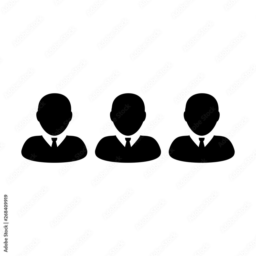 Management icon vector male group of persons symbol avatar for business team in flat color glyph pictogram illustration Management icon vector male group of persons symbol avatar for business team in flat color glyph pictogram illustration